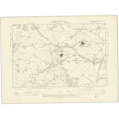 1903 Map of Worcestershire X.SW, 1904 Print