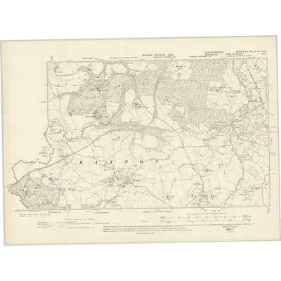 1901 Map of Worcestershire XII.NE & XIII NW, 1905 Print