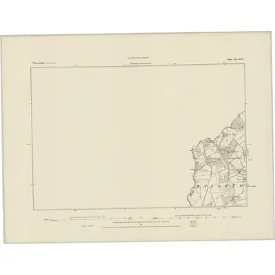 1883 Map of Worcestershire XII.SW, 1884 Print