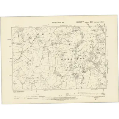 1901 Map of Worcestershire XII.SW, 1905 Print