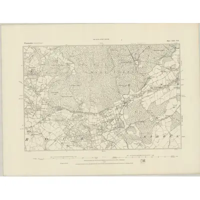 1882 Map of Worcestershire XIII.NE, 1884 Print