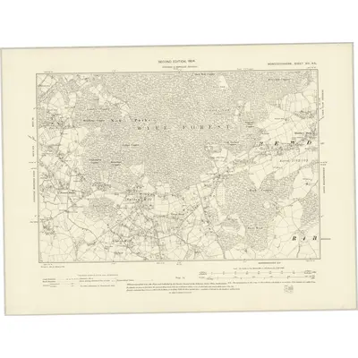 1901 Map of Worcestershire XIII.NE, 1904 Print