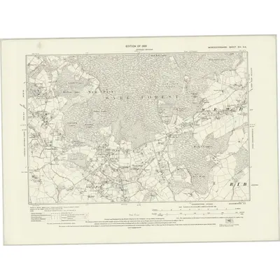 1925 Map of Worcestershire XIII.NE, 1929 Print