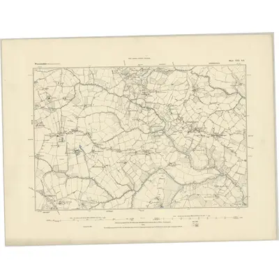 1883 Map of Worcestershire XIII.SE, 1884 Print