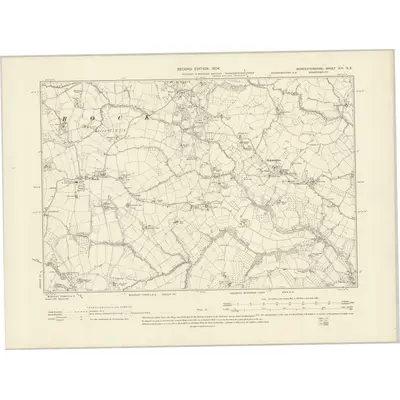 1901 Map of Worcestershire XIII.SE, 1904 Print