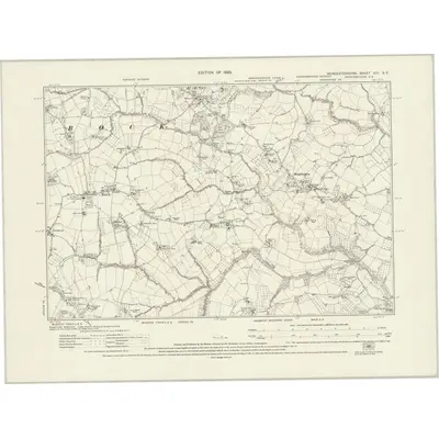 1925 Map of Worcestershire XIII.SE, 1929 Print
