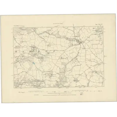 1882 Map of Worcestershire XIII.SW, 1884 Print