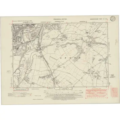 1938 Map of Worcestershire XIV.NE, 1948 Print