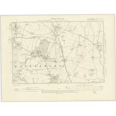 1901 Map of Worcestershire XIV.SE, 1903 Print