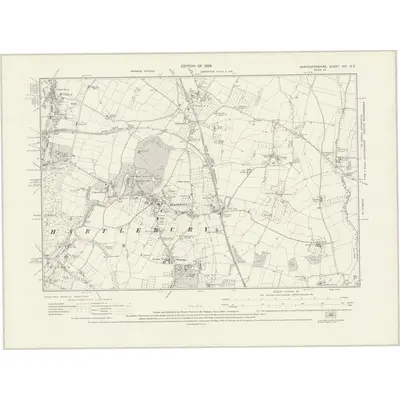 1925 Map of Worcestershire XIV.SE, 1929 Print