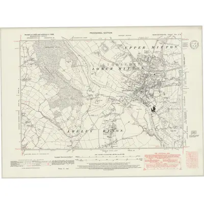 1938 Map of Worcestershire XIV.SW, 1947 Print