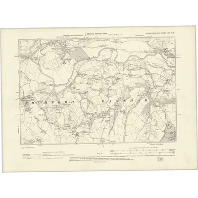 1902 Map of Worcestershire XIX.NE, 1904 Print