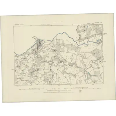1883 Map of Worcestershire XIX.NW, 1884 Print