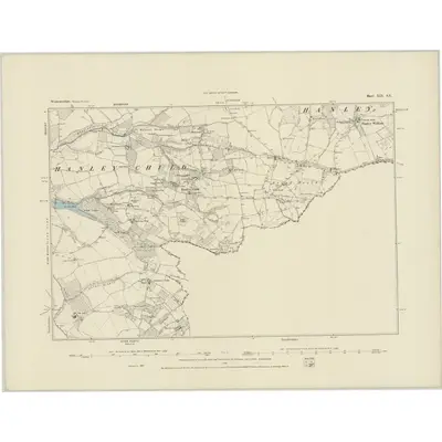 1883 Map of Worcestershire XIX.SE, 1884 Print