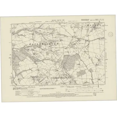 1902 Map of Worcestershire XIX.SE, 1948 Print