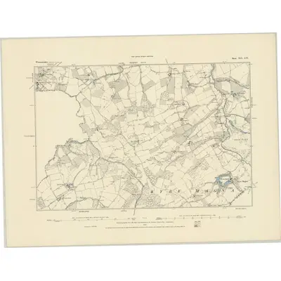 1883 Map of Worcestershire XIX.SW, 1884 Print