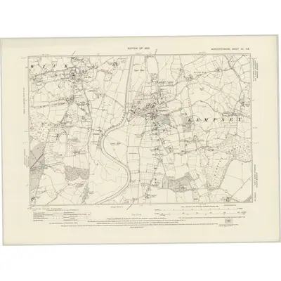 1926 Map of Worcestershire XL.NE, 1930 Print
