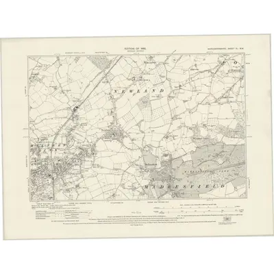 1926 Map of Worcestershire XL.NW, 1930 Print