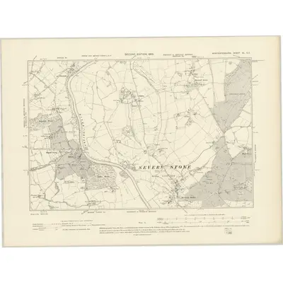 1903 Map of Worcestershire XL.SE, 1905 Print
