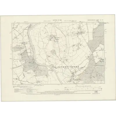 1926 Map of Worcestershire XL.SE, 1930 Print