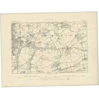 1884 Map of Worcestershire XL.SW, 1885 Print