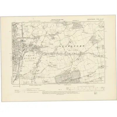 1903 Map of Worcestershire XL.SW, 1905 Print