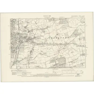 1926 Map of Worcestershire XL.SW, 1930 Print