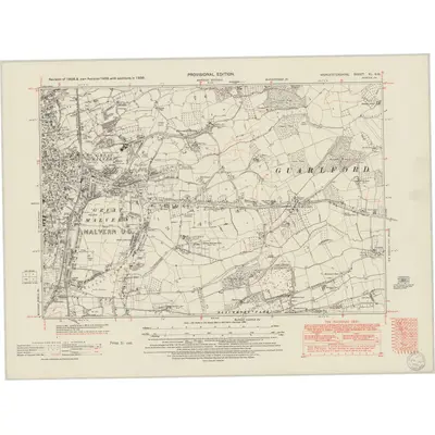 1938 Map of Worcestershire XL.SW, 1950 Print