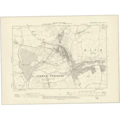 1903 Map of Worcestershire XLI.SE, 1905 Print