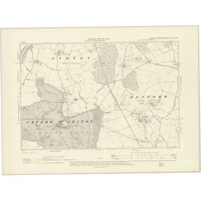 1903 Map of Worcestershire XLI.SW, 1905 Print