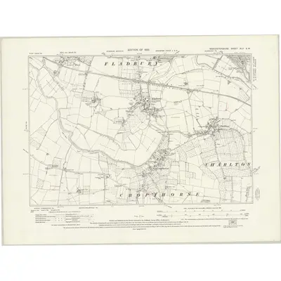 1926 Map of Worcestershire XLII.SW, 1930 Print