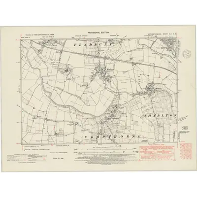 1938 Map of Worcestershire XLII.SW, 1948 Print