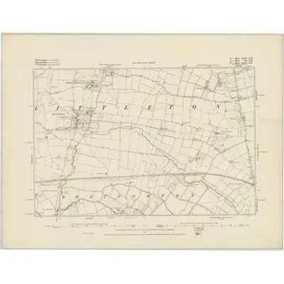 1883 Map of Worcestershire XLIII.SW, 1884 Print