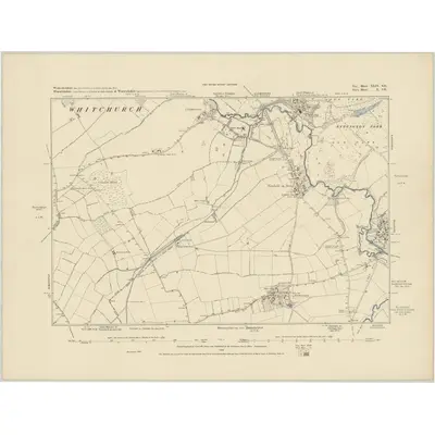 1883 Map of Worcestershire XLIV.SE, 1884 Print