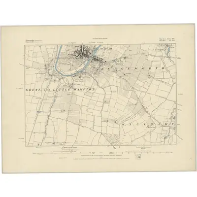 1883 Map of Worcestershire XLIX.NE, 1884 Print