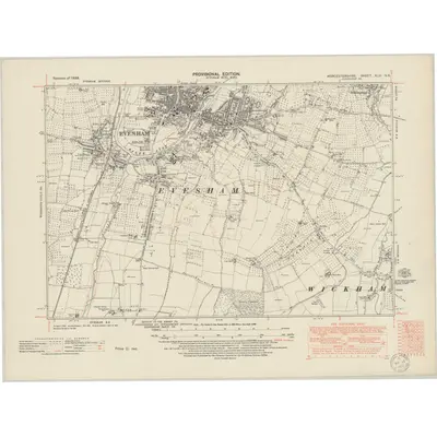 1938 Map of Worcestershire XLIX.NE, 1950 Print
