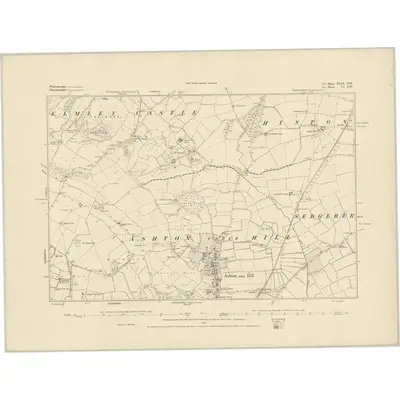 1883 Map of Worcestershire XLIX.SW, 1884 Print