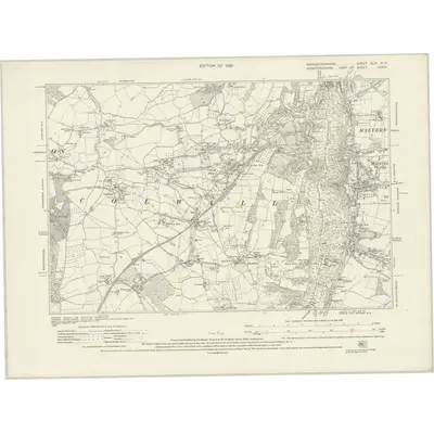 1926 Map of Worcestershire XLVI.NE, 1930 Print