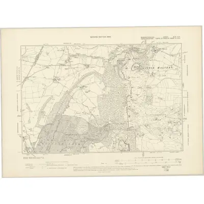 1901 Map of Worcestershire XLVI.SE, 1906 Print