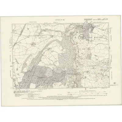 1926 Map of Worcestershire XLVI.SE, 1931 Print