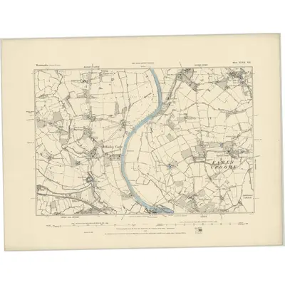 1884 Map of Worcestershire XLVII.NE, 1885 Print