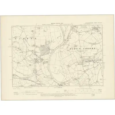 1903 Map of Worcestershire XLVII.NE, 1905 Print