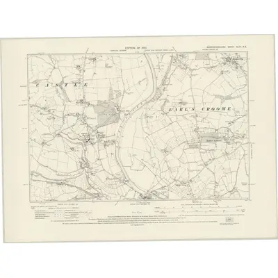 1926 Map of Worcestershire XLVII.NE, 1930 Print