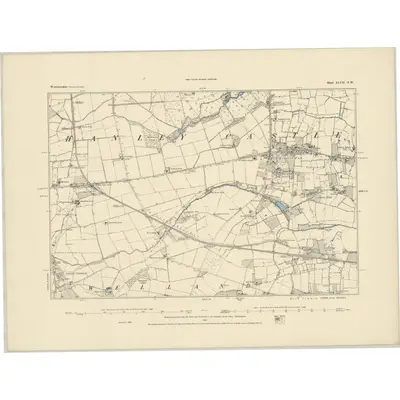 1884 Map of Worcestershire XLVII.NW, 1885 Print