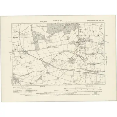 1926 Map of Worcestershire XLVII.NW, 1930 Print