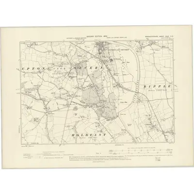 1903 Map of Worcestershire XLVII.SE, 1905 Print