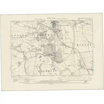 1926 Map of Worcestershire XLVII.SE, 1930 Print