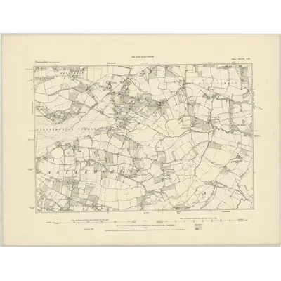 1884 Map of Worcestershire XLVII.SW, 1885 Print
