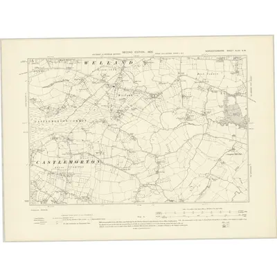 1903 Map of Worcestershire XLVII.SW, 1905 Print