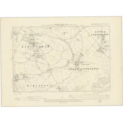1903 Map of Worcestershire XLVIII.NE, 1905 Print